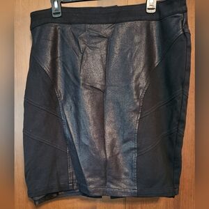 Women's Black Leather Skirt